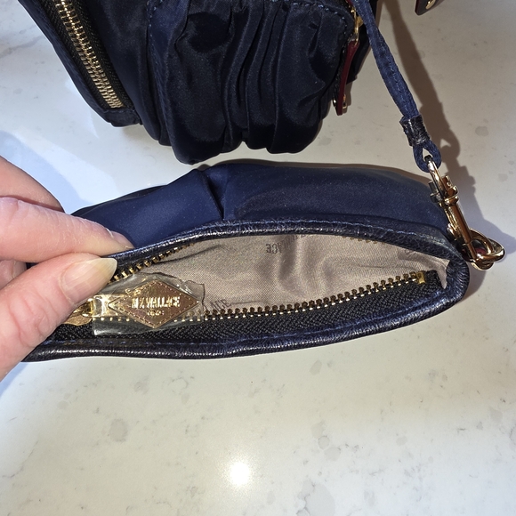 NWOT! MZ Wallace Dark Blue Shoulder Bag with Gold Details - Picture 10 of 15